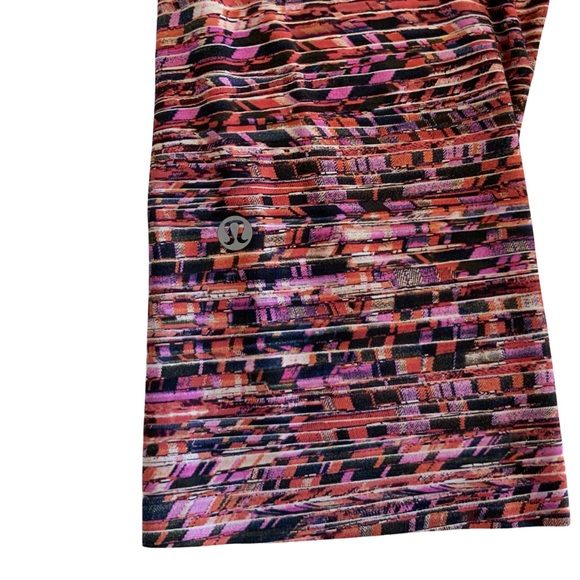 Lululemon Fast and Free Crop I| 19" *Nulux Flash Pleat Orange Multi Size 10 - Picture 7 of 8